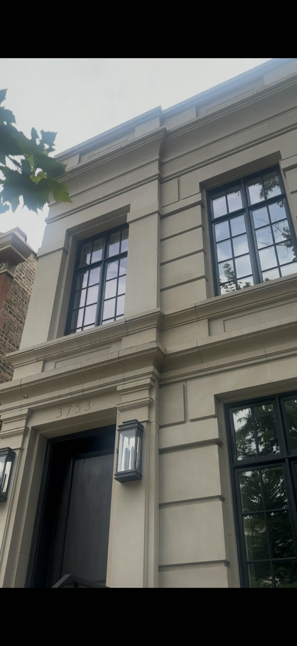 Streak-free glass on an elegant limestone residence