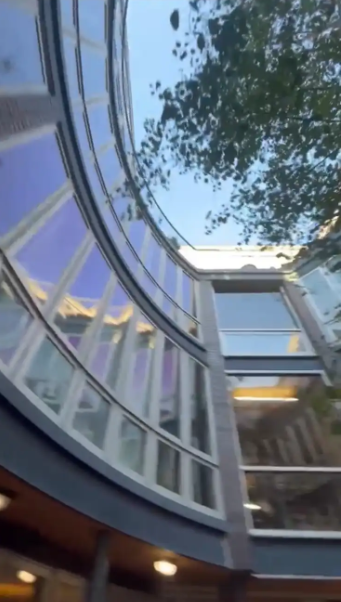 Sparkling clean atrium glass